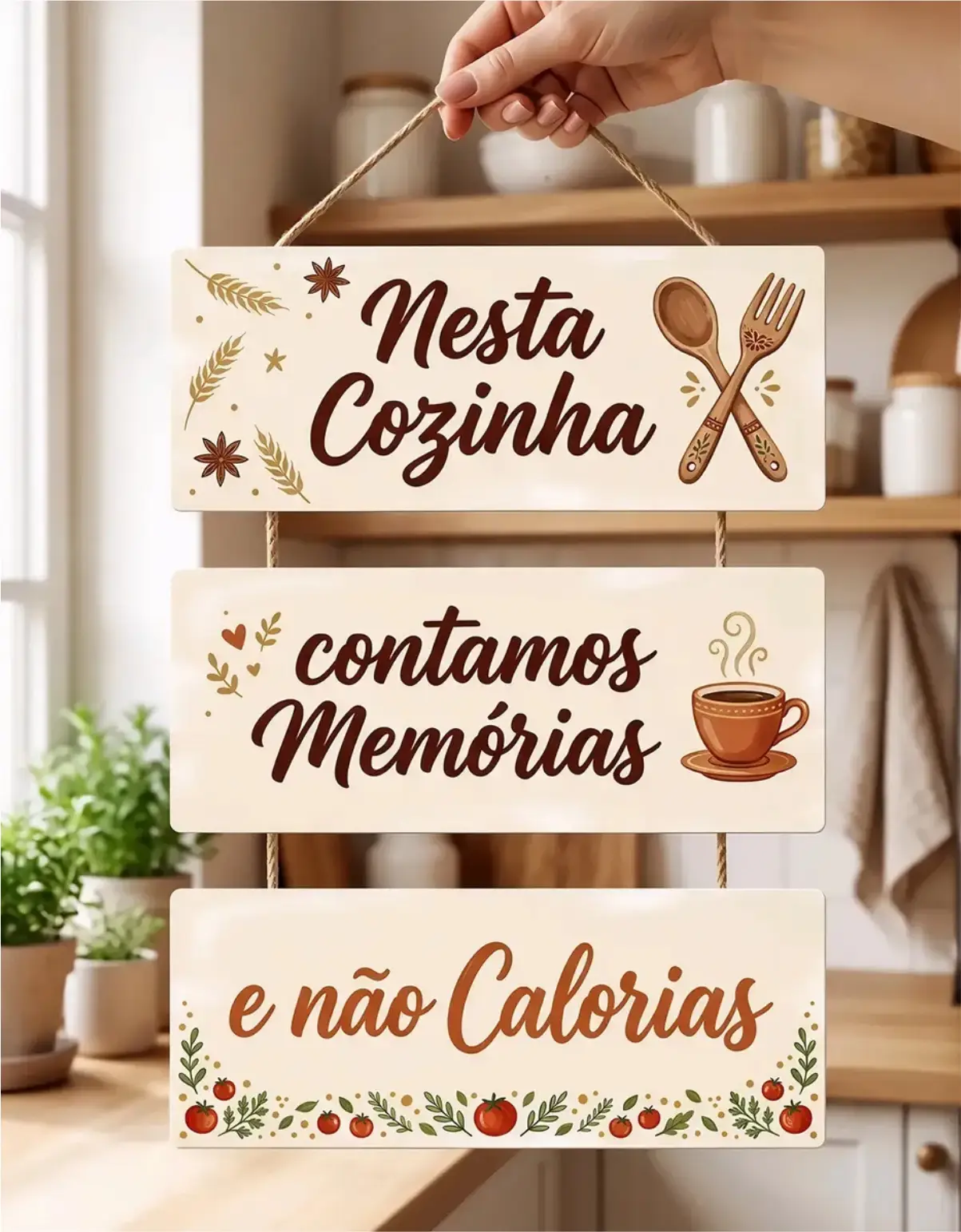 Placa 3 Partes - Nesta Cozinha - Imagem 1