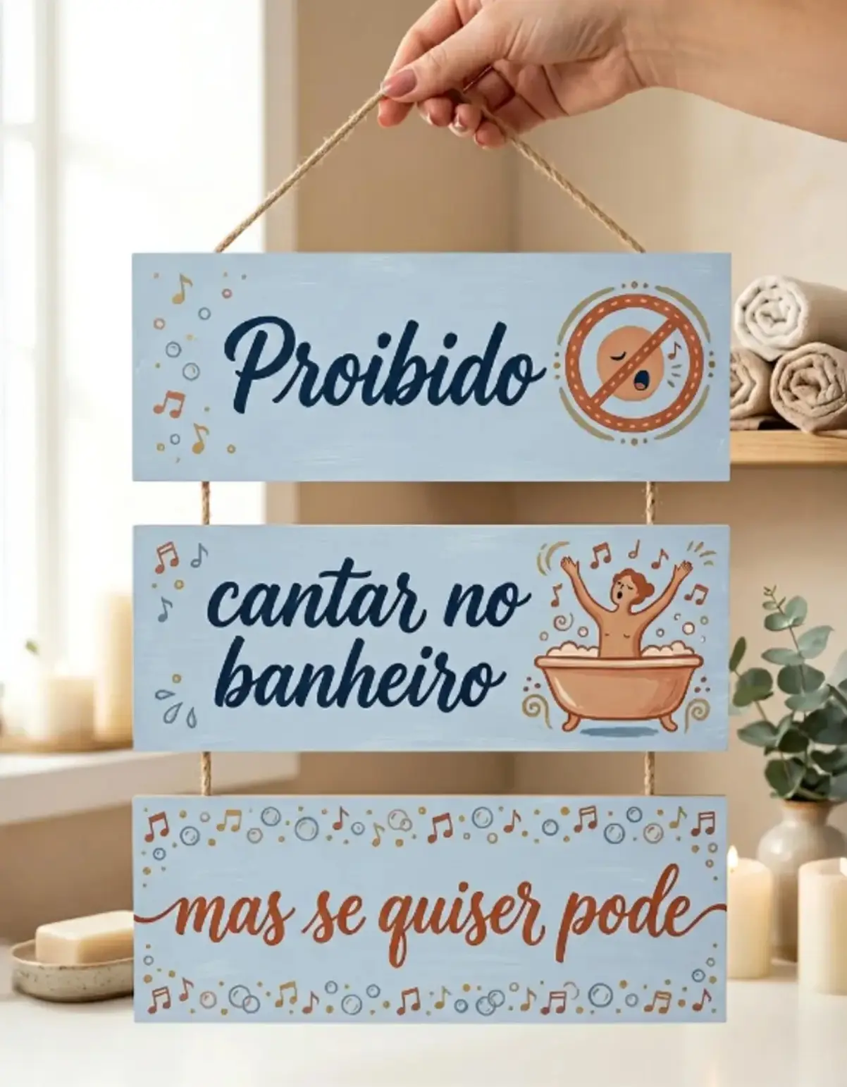 Placa 3 Partes - Proibido Cantar - Imagem 1