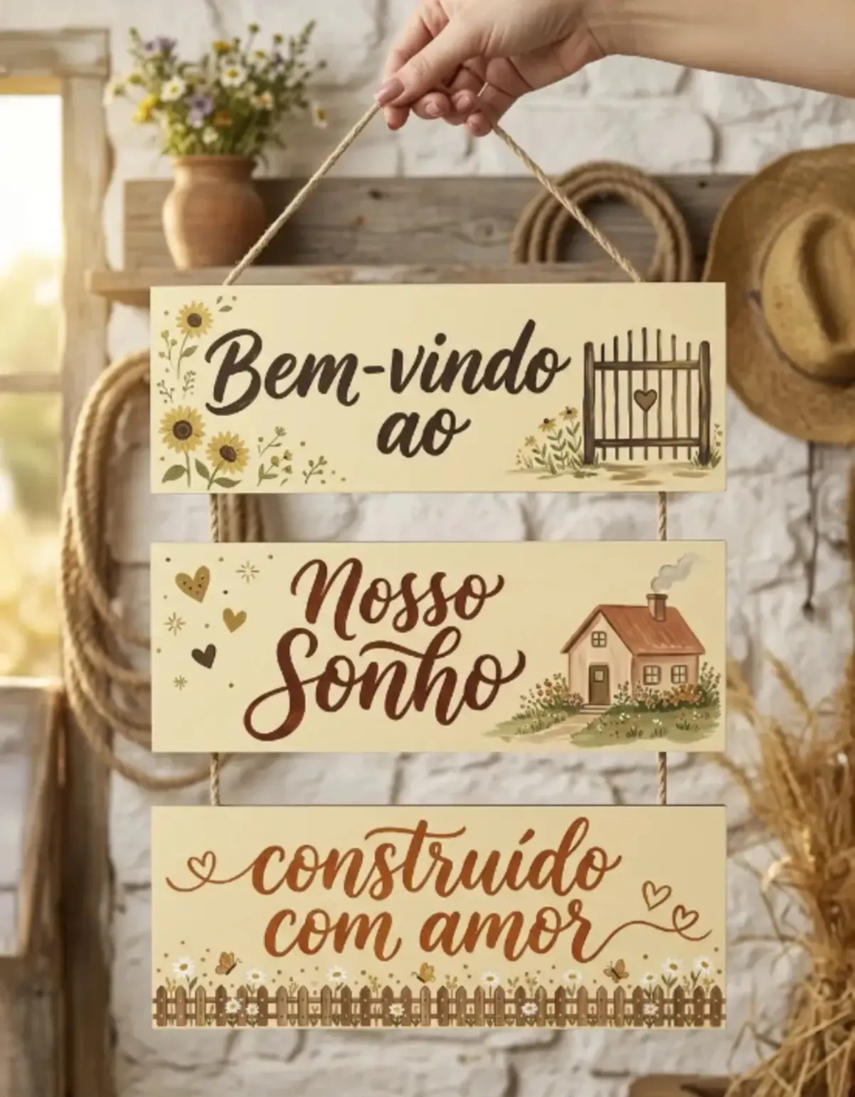 Placa 3 Partes - Bem vindo ao nosso Sonho - Imagem 1
