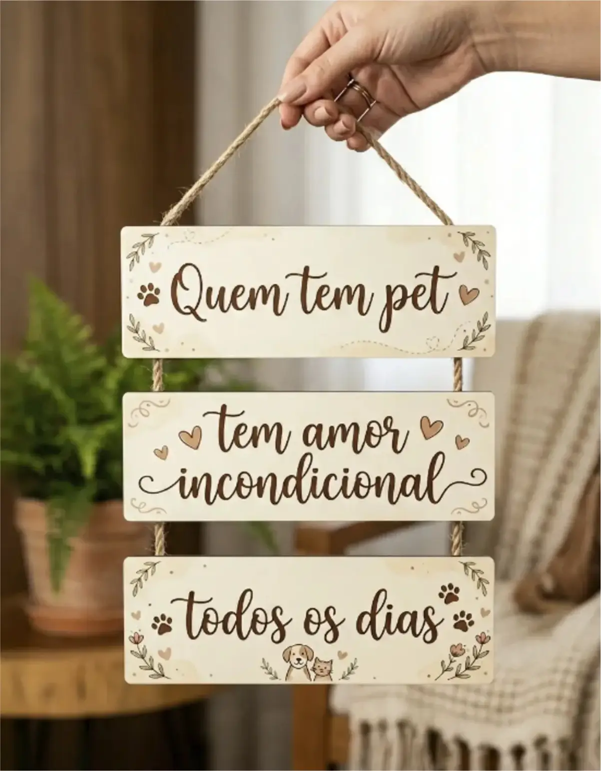 Placa 3 Partes - Quem tem pet - Imagem 1