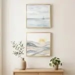 Kit 2 Quadro 20×20 - Dupla Mar - por do sol