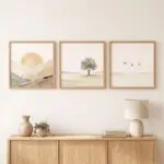 Kit 3 Quadro 20x20 - Por do Sol montanhas