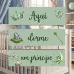 Placa 3 Partes - Aqui dorme um principe