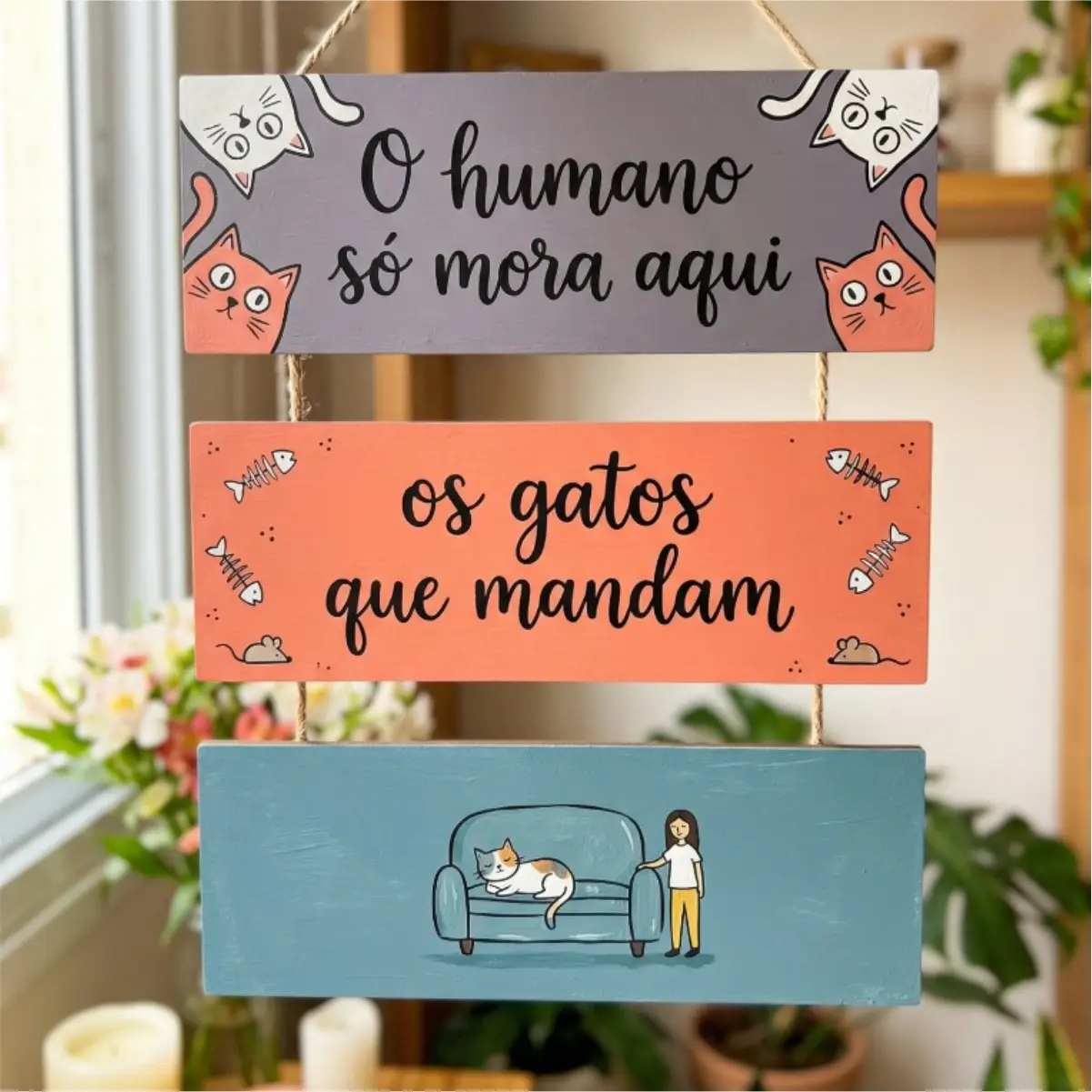 Placa 3 Partes - o Humano só mora aqui - Imagem 1