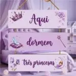 Placa 3 Partes - Aqui dormem três princesas