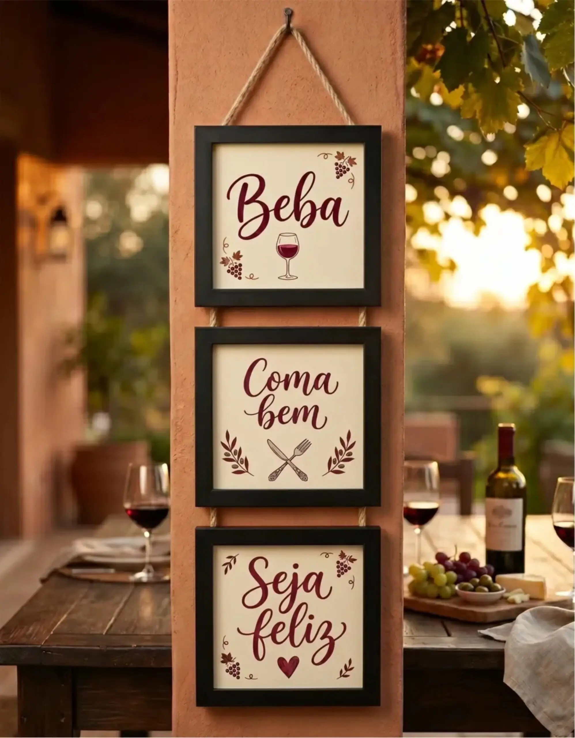 Trio Cordinhas - Beba coma Seja Feliz - Imagem 1