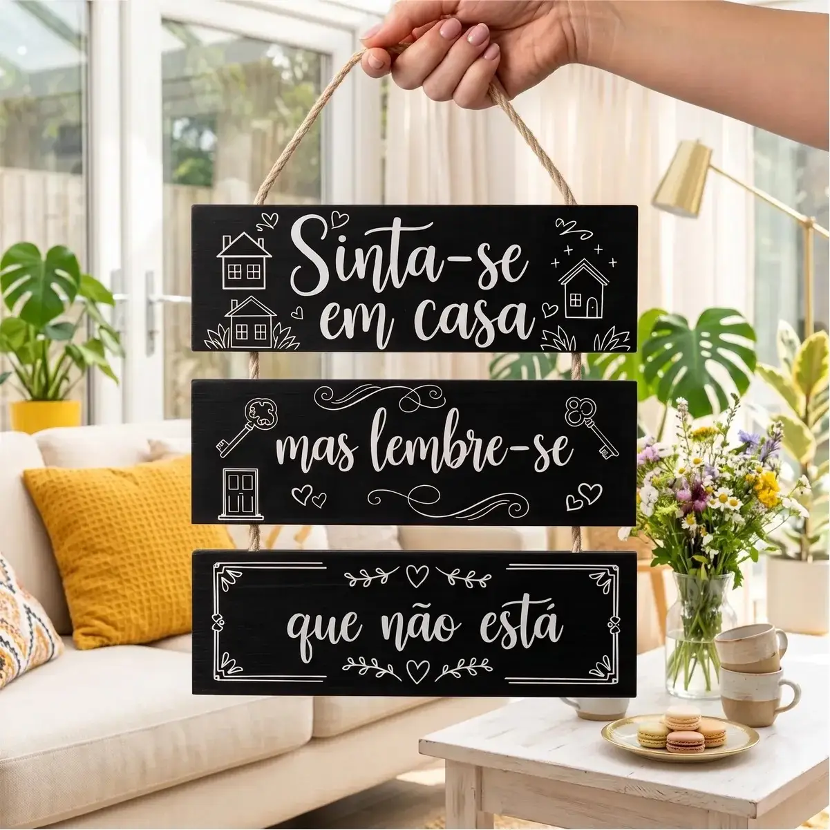 Placa 3 Partes - Sinta-se em casa - Imagem 1