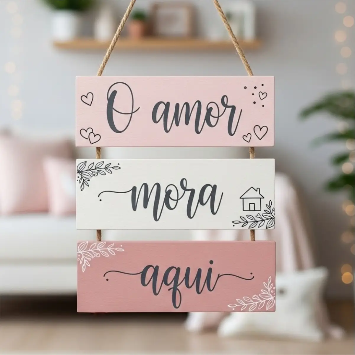 Placa 3 Partes - O amor mora aqui - Imagem 1