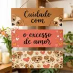 Placa 3 Partes - Cuidado com Amor