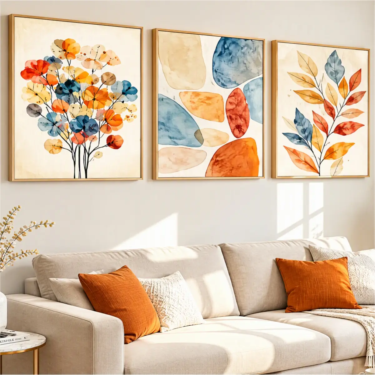 Kit 3 Quadro 20x20 - Minimaslista - Outono - Imagem 1