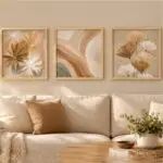 Kit 3 Quadros 20x20 - Flores salmão