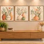 Kit 3 Quadros 20x20 - Vasos Floridos